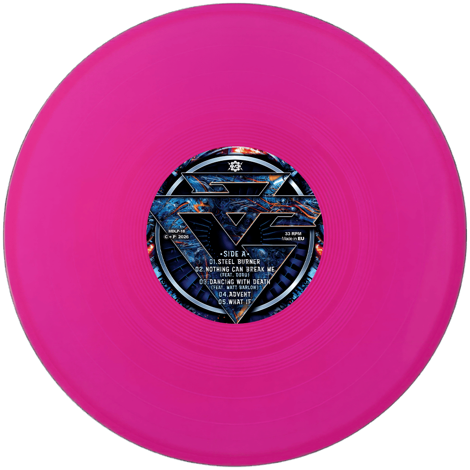 GUS G. - STEEL BURNER Neon Pink Vinyl (SIGNED) | Gus G & Firewind